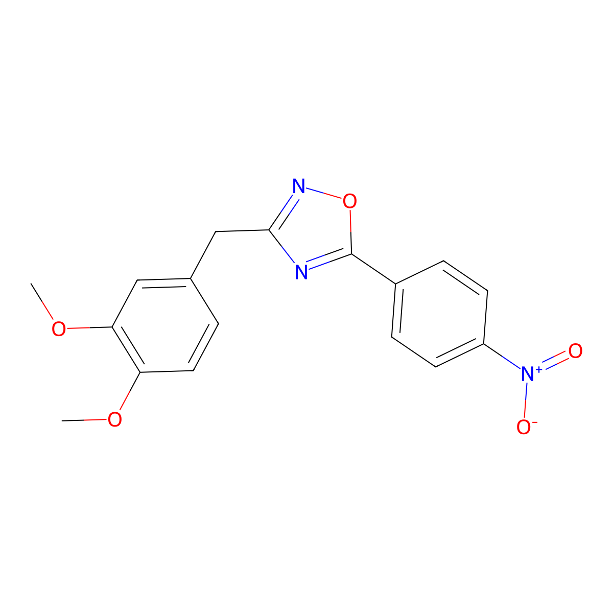3-[(3,4-Dimethoxyphenyl)methyl]-5-(4-nitrophenyl)-1,2,4-oxadiazole molecular structure, CAS 381708-18-5