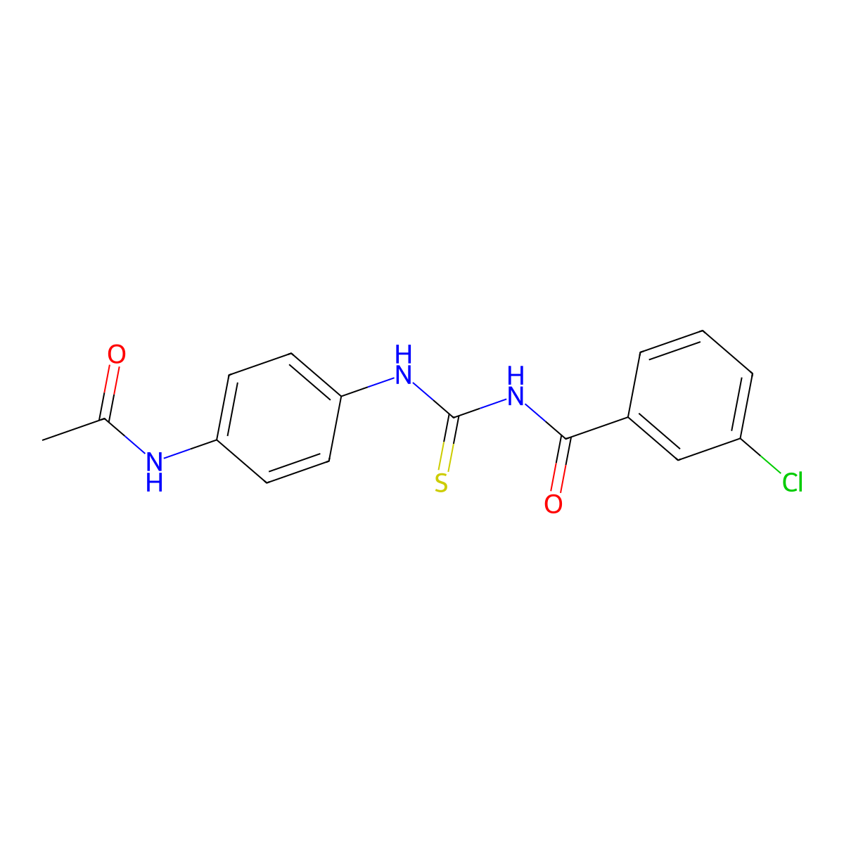 N-[(4-acetamidophenyl)carbamothioyl]-3-chlorobenzamide molecular structure, CAS 381708-93-6