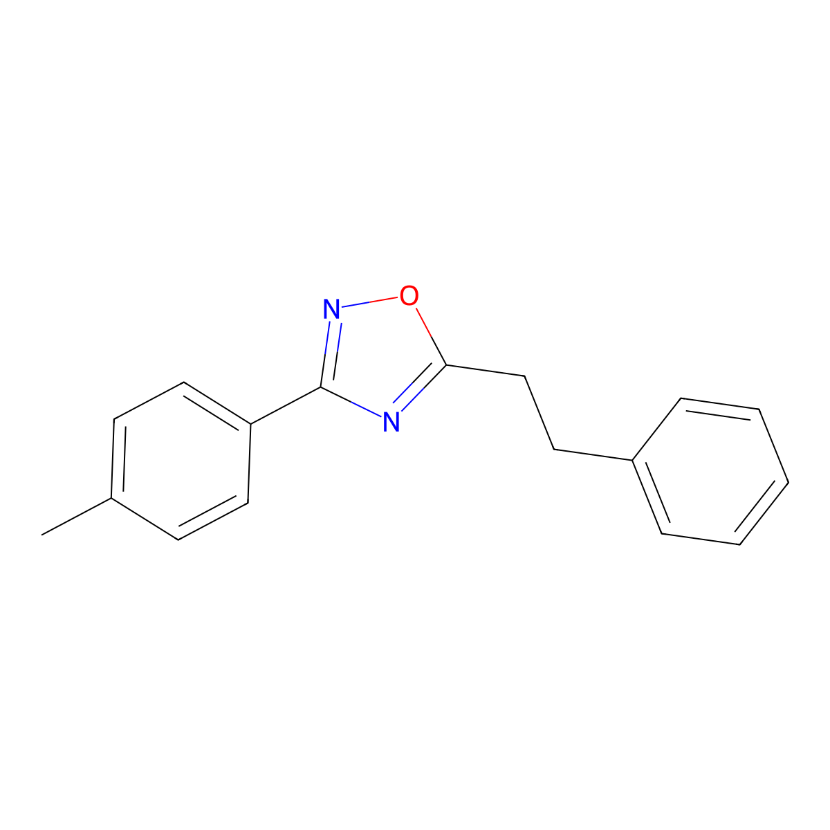 3-(4-Methylphenyl)-5-(2-phenylethyl)-1,2,4-oxadiazole molecular structure, CAS 381708-96-9