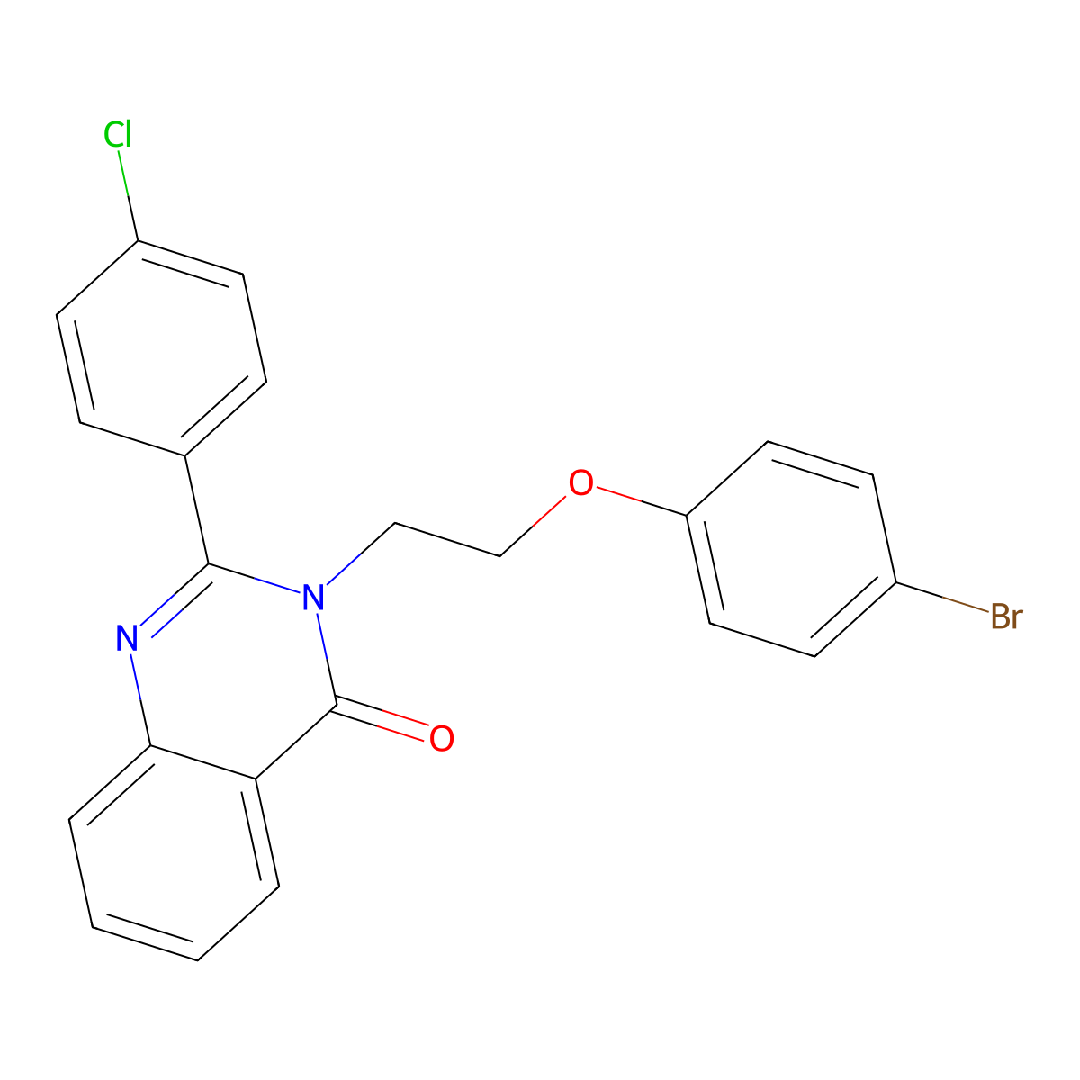 3-[2-(4-Bromophenoxy)ethyl]-2-(4-chlorophenyl)quinazolin-4-one molecular structure, CAS 381709-48-4