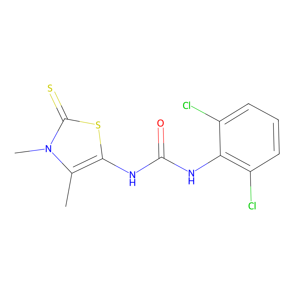 1-(2,6-Dichlorophenyl)-3-(3,4-dimethyl-2-sulfanylidene-1,3-thiazol-5-yl)urea molecular structure, CAS 381709-69-9