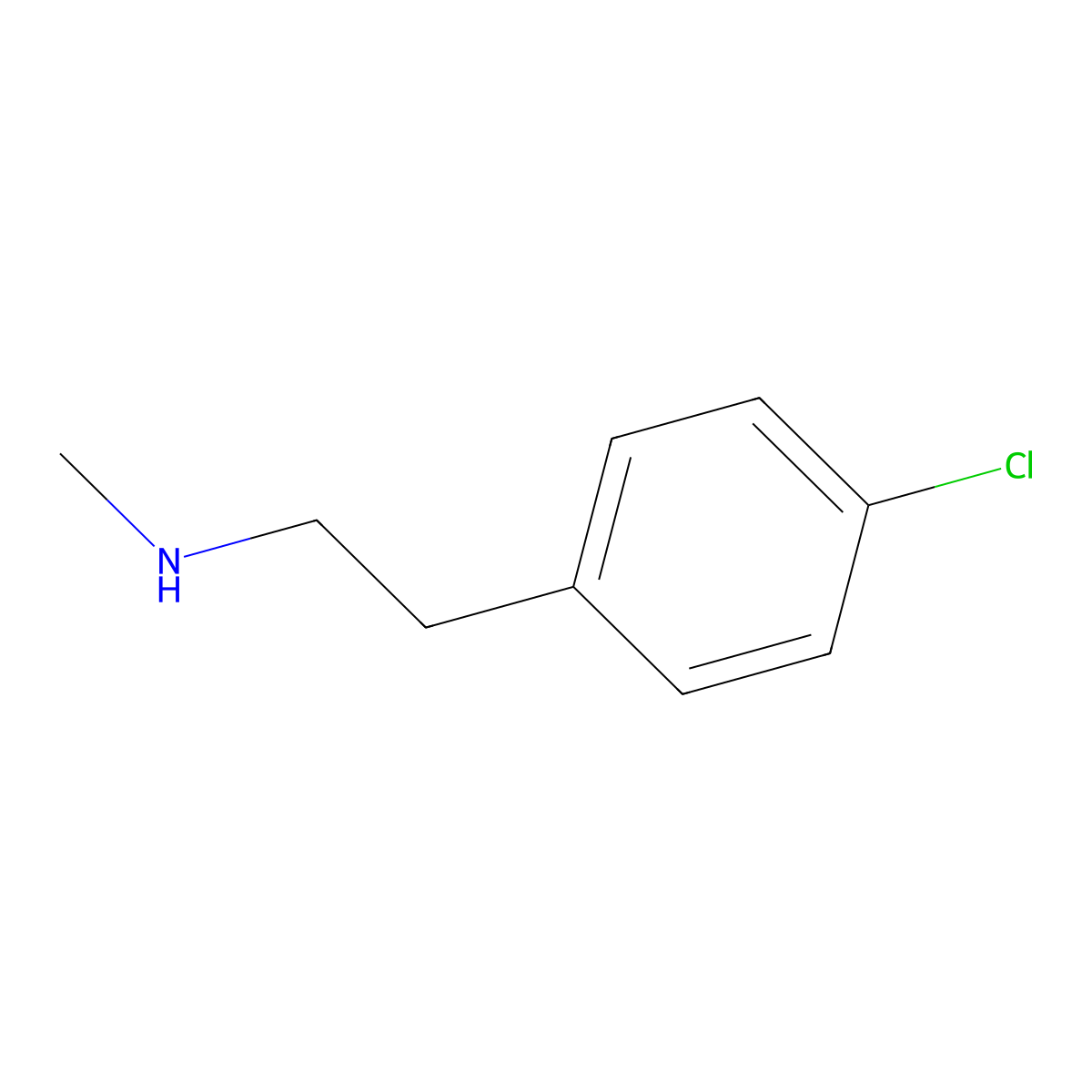 2-(4-Chlorophenyl)-N-methylethan-1-amine molecular structure, CAS 38171-31-2