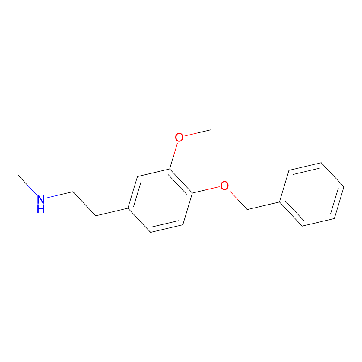 2-(4-(Benzyloxy)-3-methoxyphenyl)-N-methylethan-1-amine molecular structure, CAS 38171-33-4