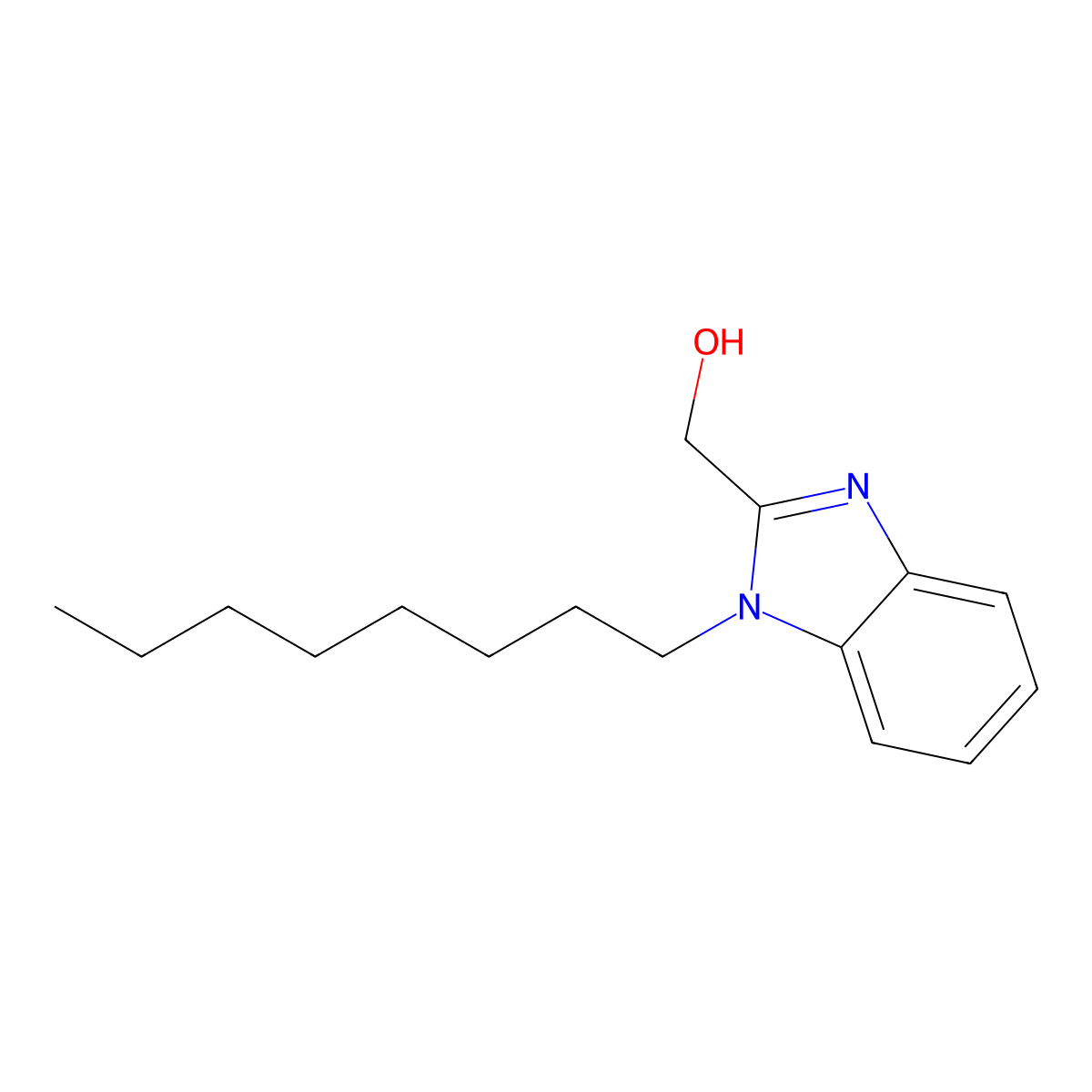 (1-Octylbenzimidazol-2-yl)methanol molecular structure, CAS 381710-34-5