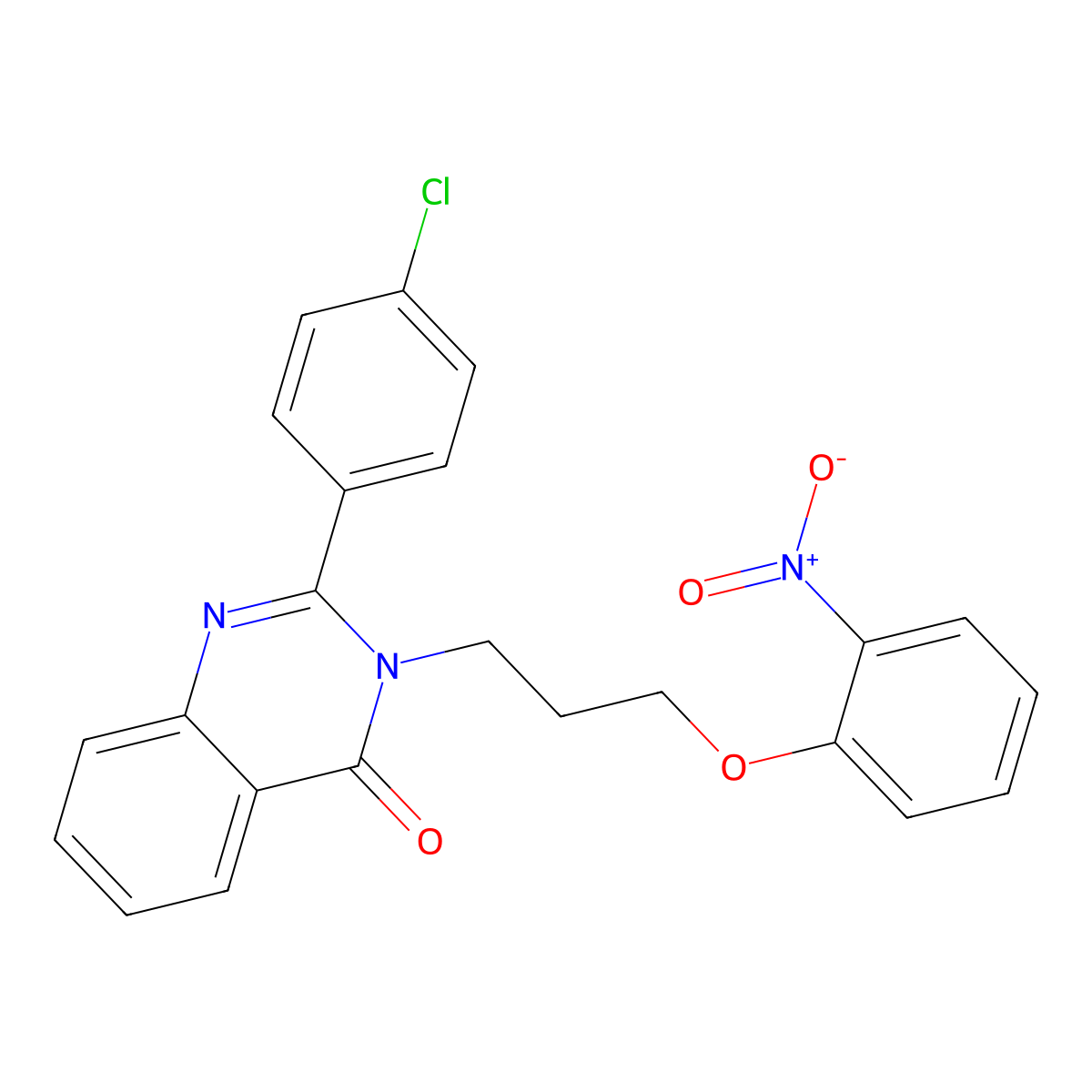 2-(4-Chlorophenyl)-3-[3-(2-nitrophenoxy)propyl]quinazolin-4-one molecular structure, CAS 381710-40-3