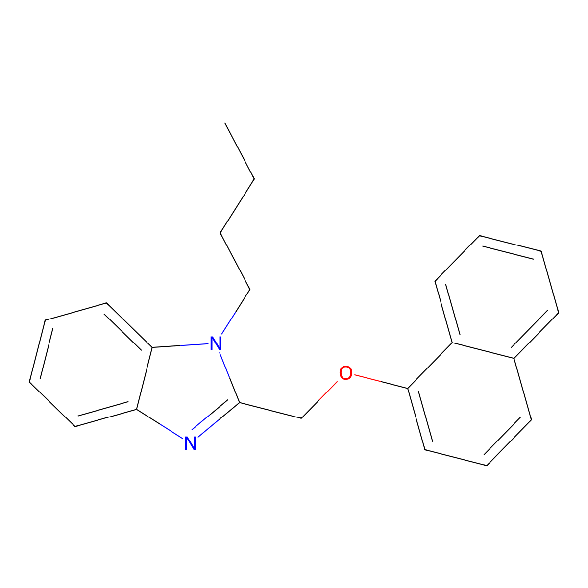 1-Butyl-2-(naphthalen-1-yloxymethyl)benzimidazole molecular structure, CAS 381710-99-2