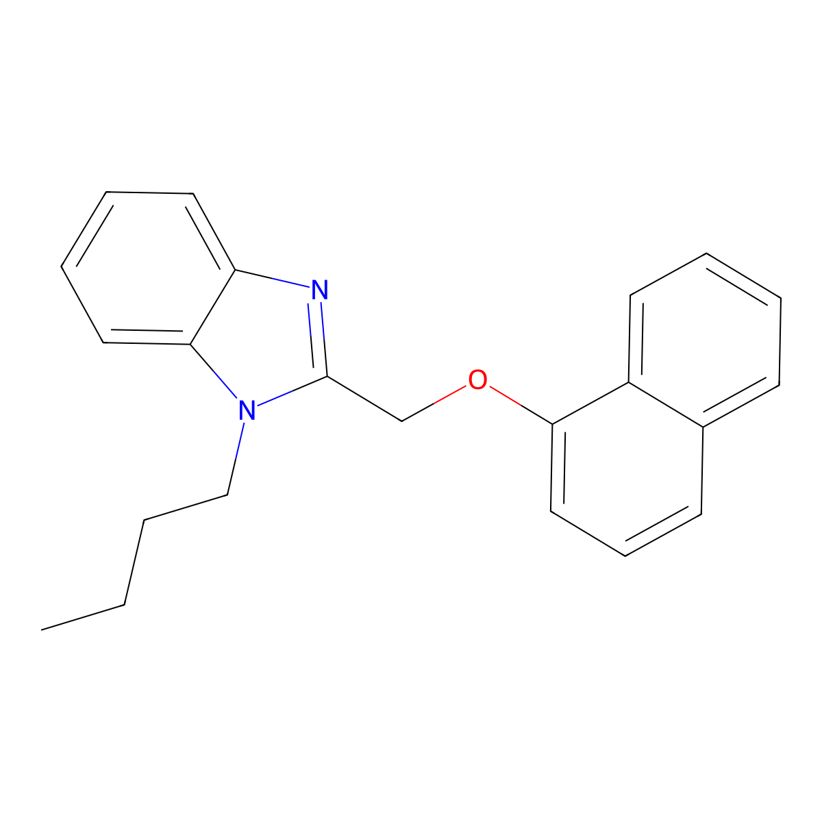 1-Butyl-2-(naphthalen-1-yloxymethyl)benzimidazole molecular structure, CAS 381710-99-2