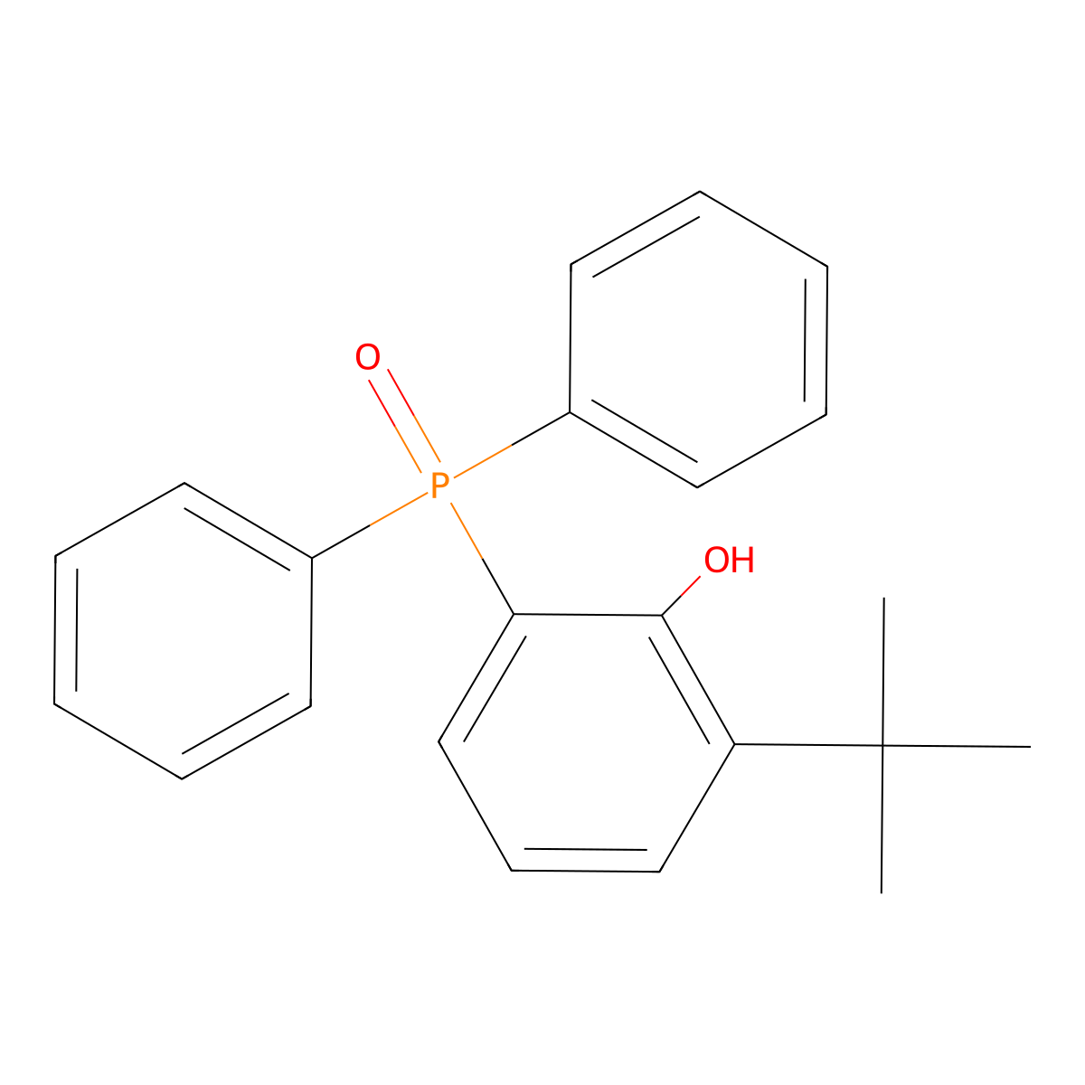 (3-(tert-Butyl)-2-hydroxyphenyl)diphenylphosphine oxide molecular structure, CAS 381711-01-9