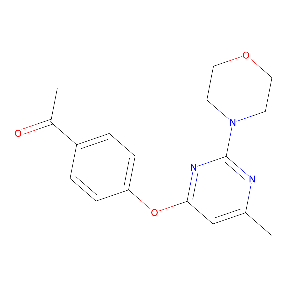 1-[4-(6-Methyl-2-morpholin-4-ylpyrimidin-4-yl)oxyphenyl]ethanone molecular structure, CAS 381711-29-1