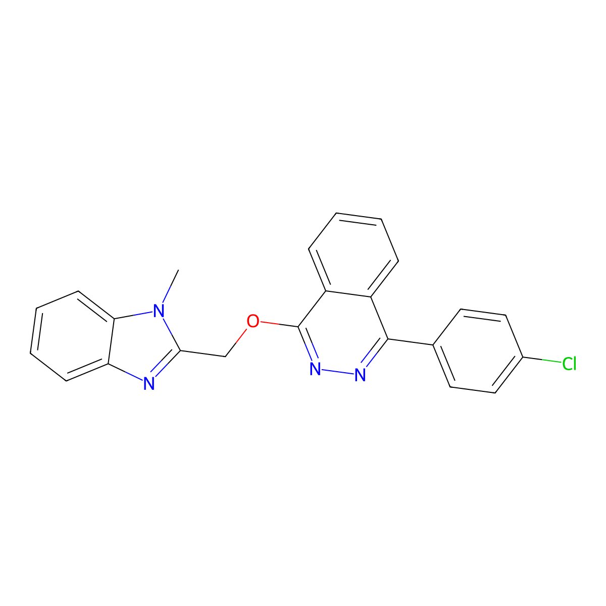 1-(4-Chlorophenyl)-4-[(1-methylbenzimidazol-2-yl)methoxy]phthalazine molecular structure, CAS 381711-86-0