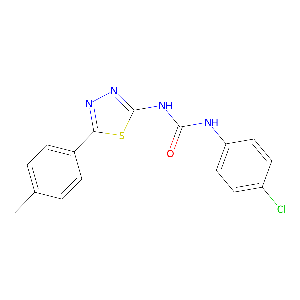 1-(4-Chlorophenyl)-3-[5-(4-methylphenyl)-1,3,4-thiadiazol-2-yl]urea molecular structure, CAS 381712-03-4