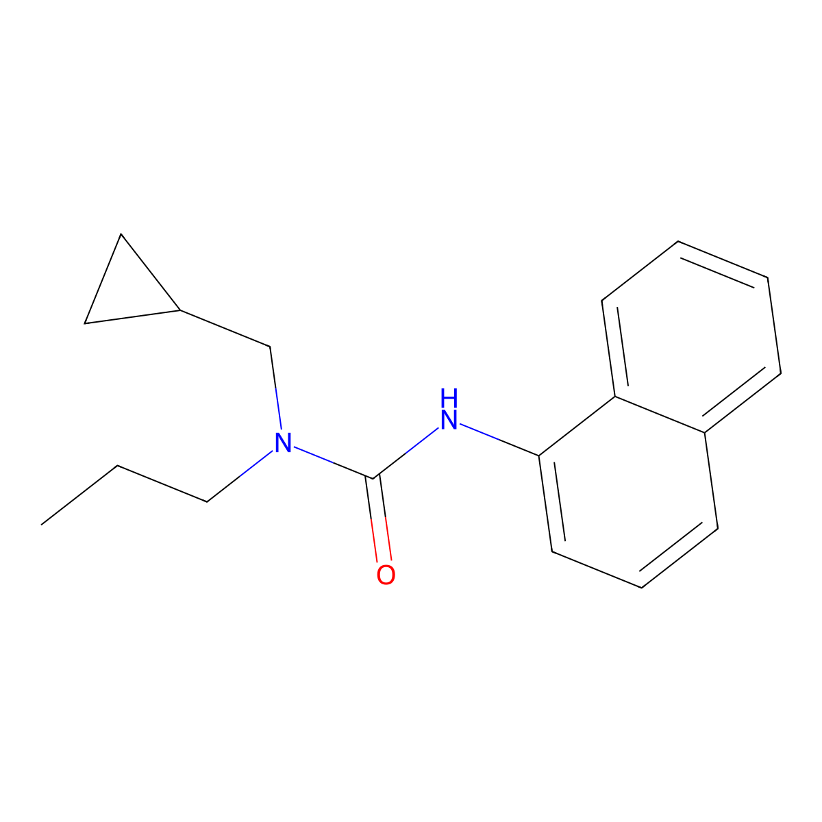 1-(Cyclopropylmethyl)-3-naphthalen-1-yl-1-propylurea molecular structure, CAS 381713-23-1