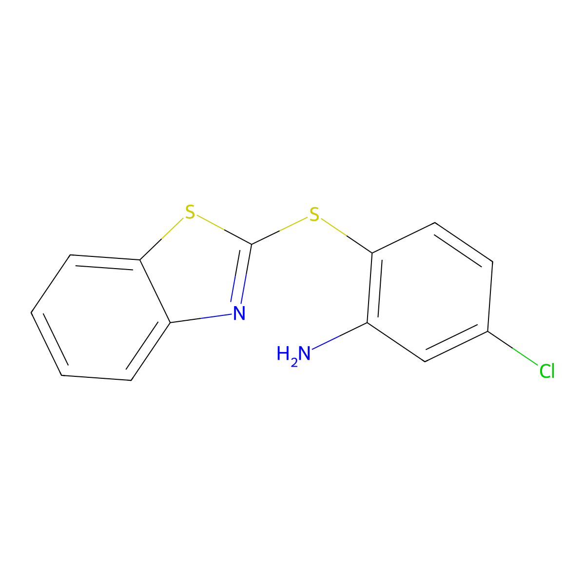 2-(1,3-Benzothiazol-2-ylsulfanyl)-5-chloroaniline molecular structure, CAS 381713-58-2