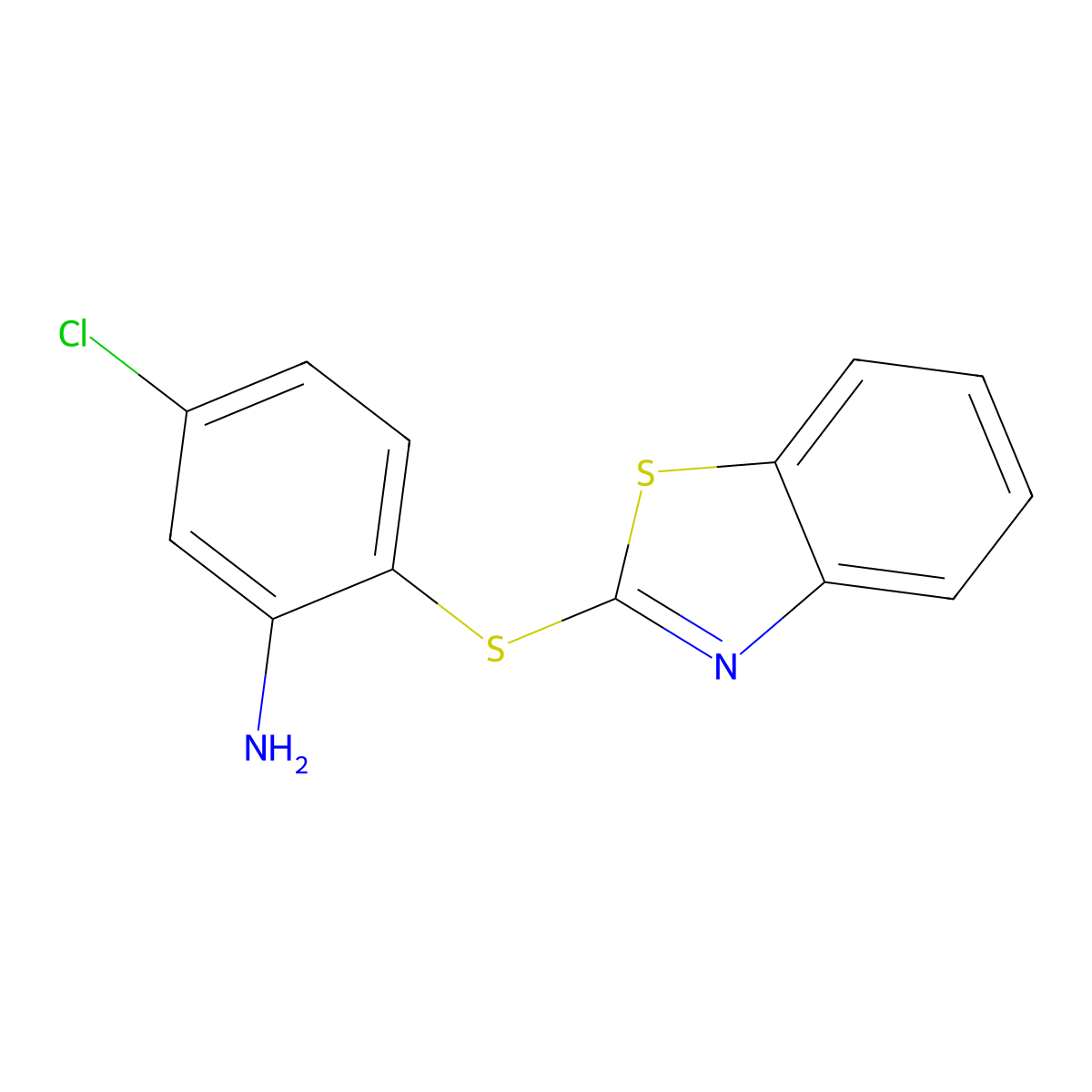 2-(1,3-Benzothiazol-2-ylsulfanyl)-5-chloroaniline molecular structure, CAS 381713-58-2