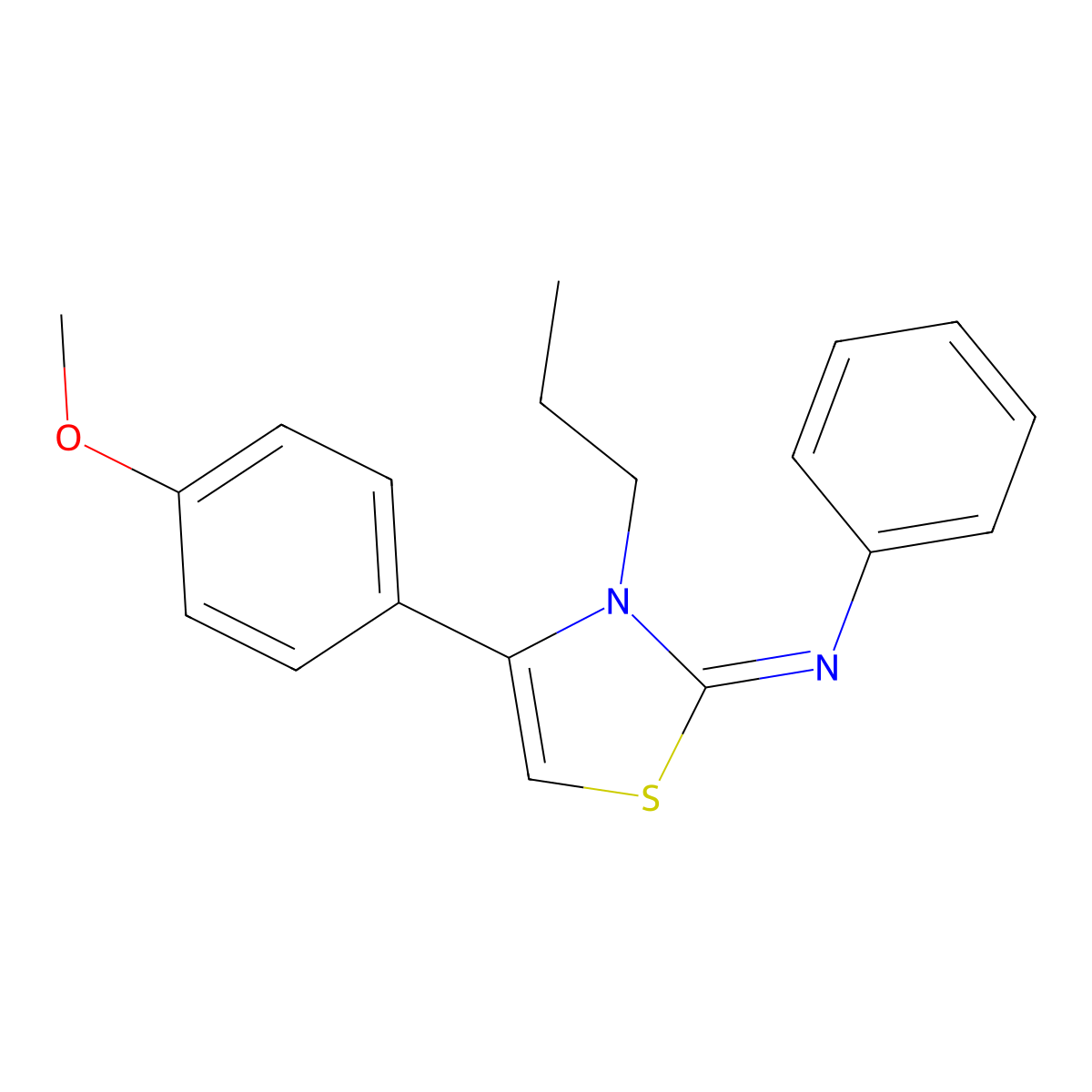 N-[(2Z)-4-(4-methoxyphenyl)-3-propyl-1,3-thiazol-2(3H)-ylidene]aniline molecular structure, CAS 381714-20-1