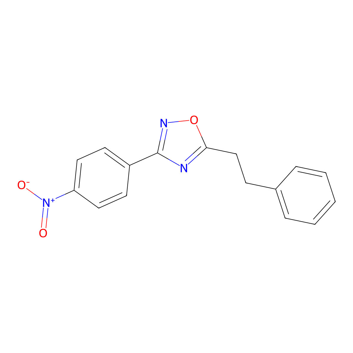 3-(4-Nitrophenyl)-5-(2-phenylethyl)-1,2,4-oxadiazole molecular structure, CAS 381714-31-4