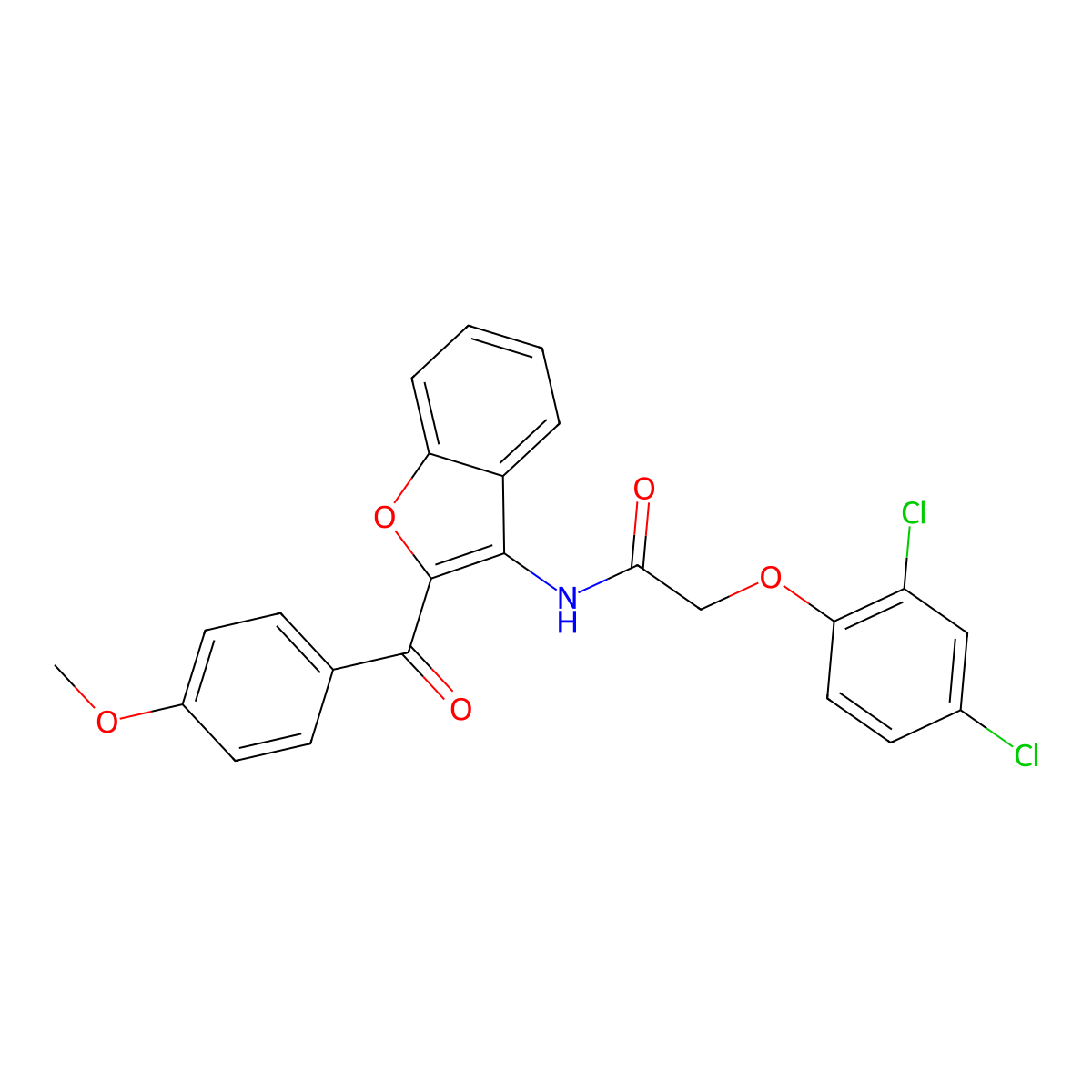 2-(2,4-dichlorophenoxy)-N-[2-(4-methoxybenzoyl)-1-benzofuran-3-yl]acetamide molecular structure, CAS 381715-01-1