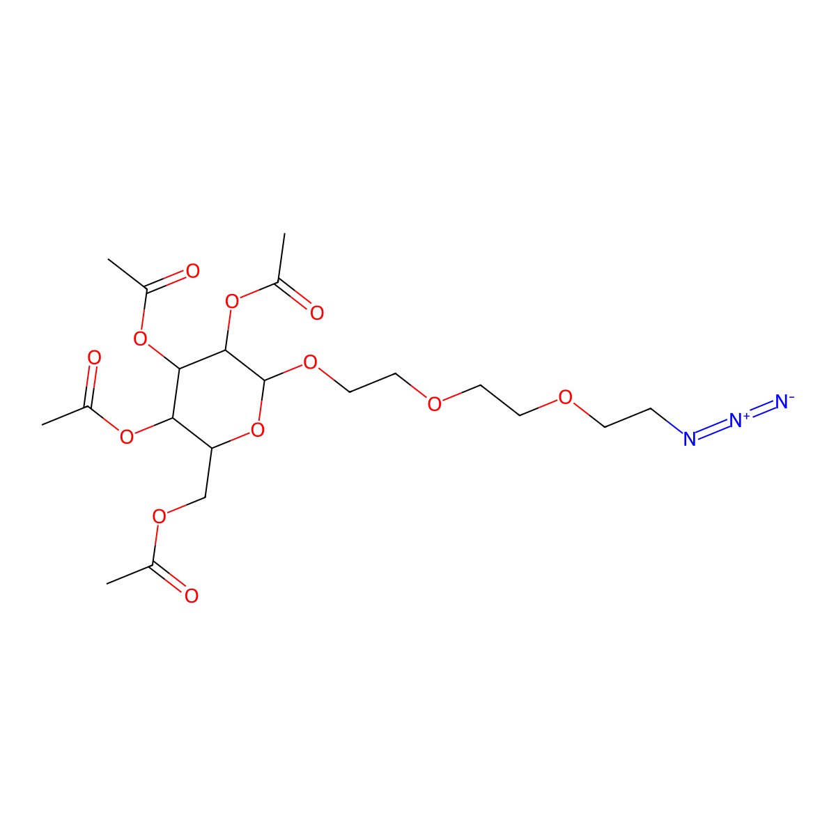 2-(2-(2-Azidoethoxy)ethoxy)ethyl 2,3,4,6-tetra-O-acetyl-D-galactopyranoside molecular structure, CAS 381716-33-2