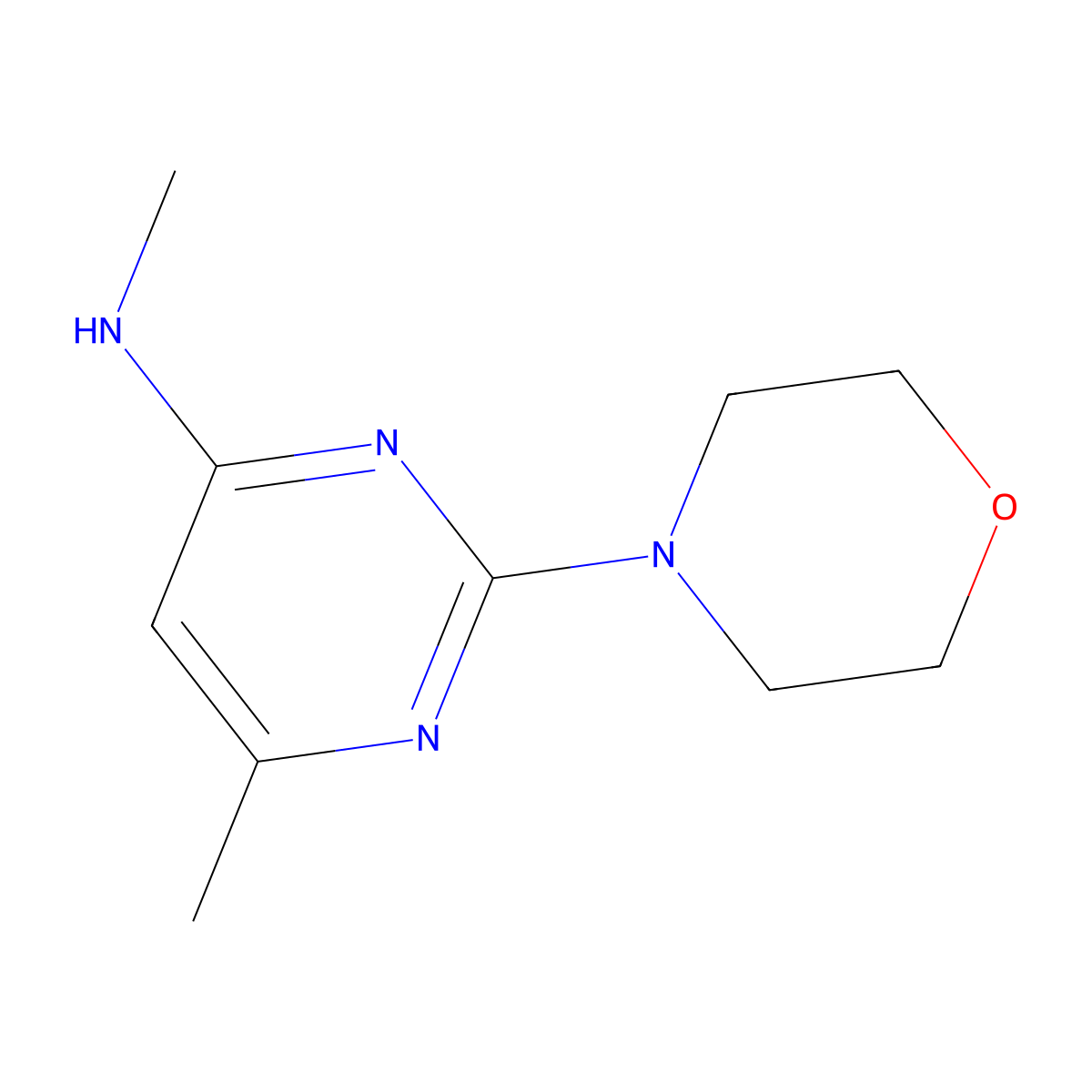 N,6-dimethyl-2-morpholin-4-ylpyrimidin-4-amine molecular structure, CAS 381716-92-3