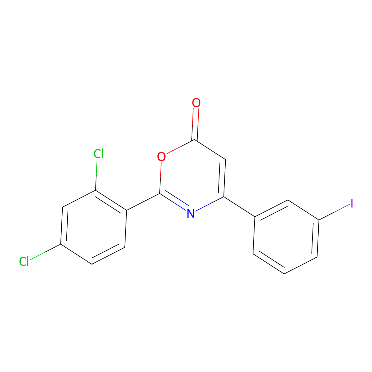 2-(2,4-Dichlorophenyl)-4-(3-iodophenyl)-1,3-oxazin-6-one molecular structure, CAS 381717-22-2
