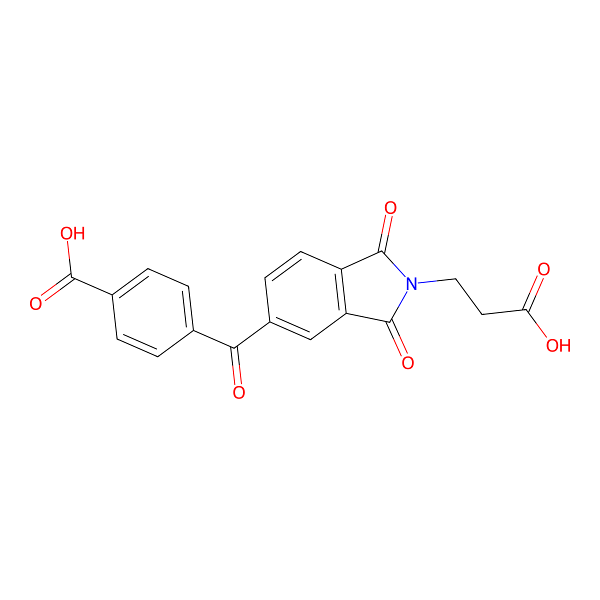 4-(2-(2-Carboxyethyl)-1,3-dioxoisoindoline-5-carbonyl)benzoic acid molecular structure, CAS 381717-90-4