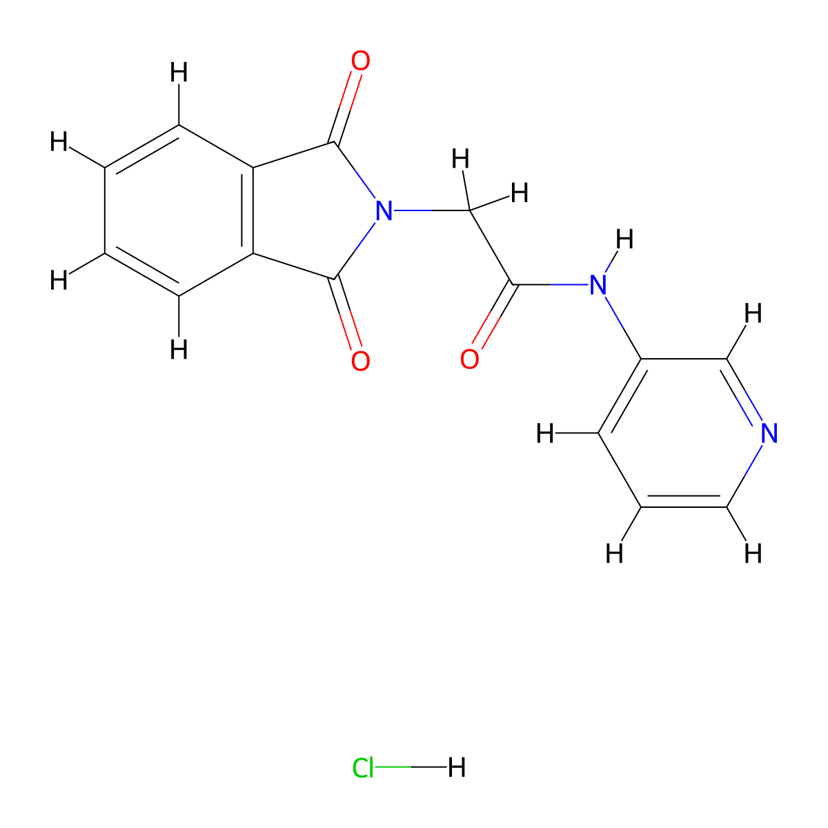 2-(1,3-dioxo-2,3-dihydro-1H-isoindol-2-yl)-N-(pyridin-3-yl)acetamide hydrochloride molecular structure, CAS 381724-22-7