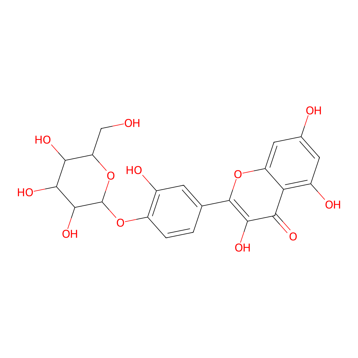 Quercetin 4'-O-galactoside molecular structure, CAS 381728-34-3