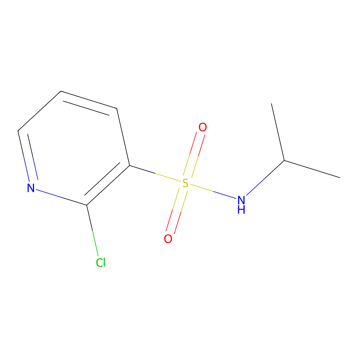 2-chloro-N-(propan-2-yl)pyridine-3-sulfonamide molecular structure, CAS 38173-38-5