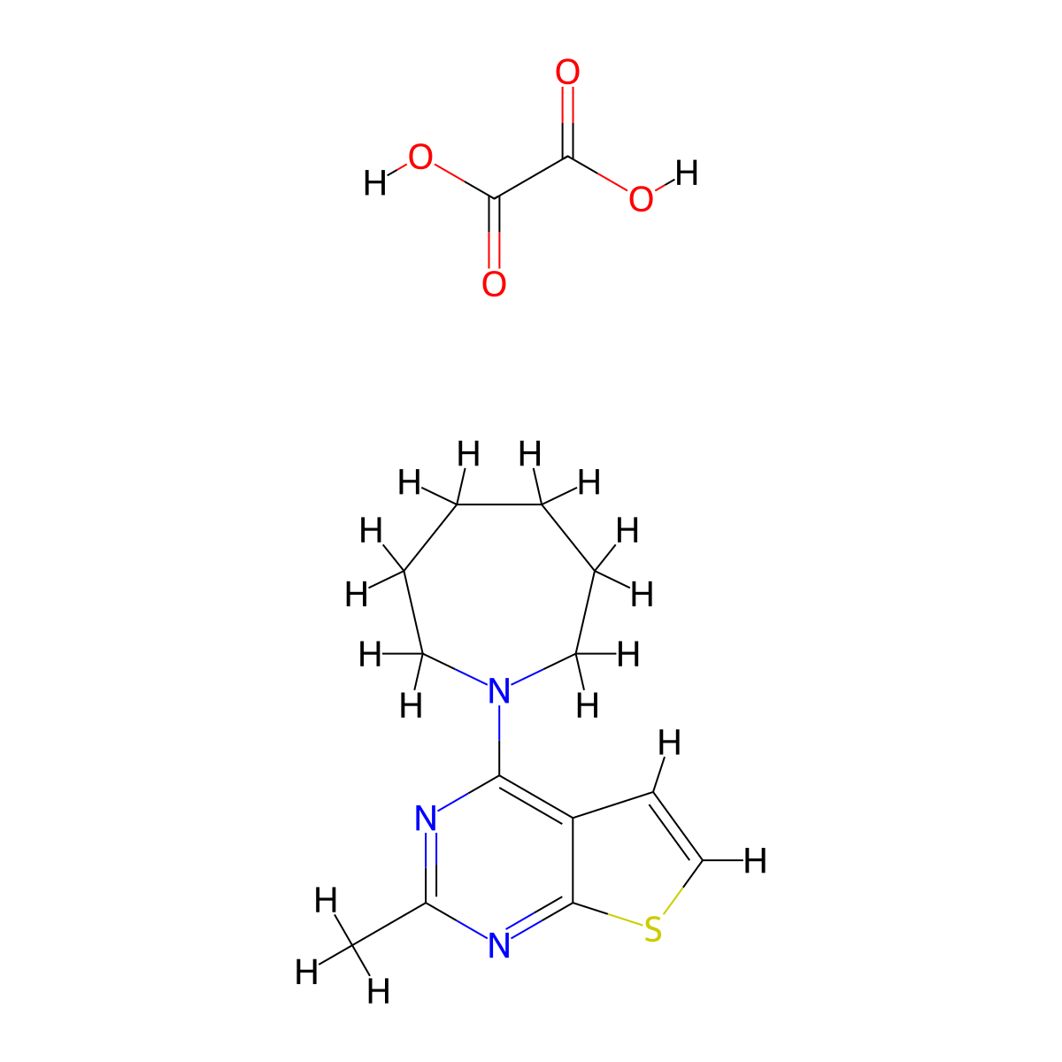 4-(Azepan-1-yl)-2-methylthieno[2,3-d]pyrimidine oxalate molecular structure, CAS 381731-22-2