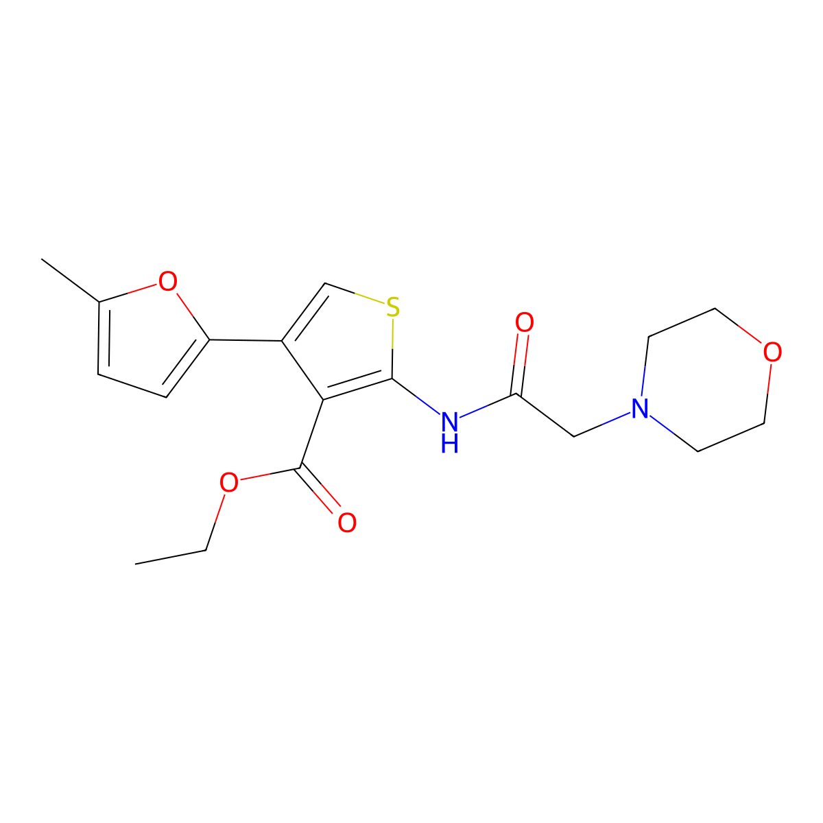 4-(5-Methyl-2-furanyl)-2-[[2-(4-morpholinyl)-1-oxoethyl]amino]-3-thiophenecarboxylic acid ethyl ester molecular structure, CAS 381731-23-3