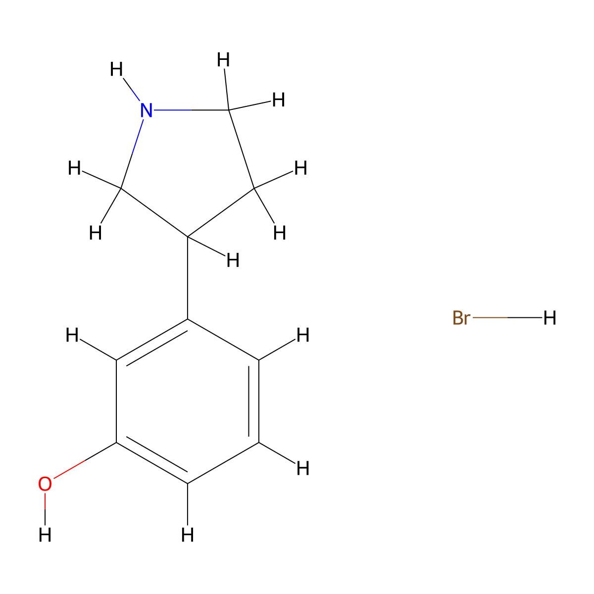 3-(Pyrrolidin-3-yl)phenol hydrobromide molecular structure, CAS 38175-32-5