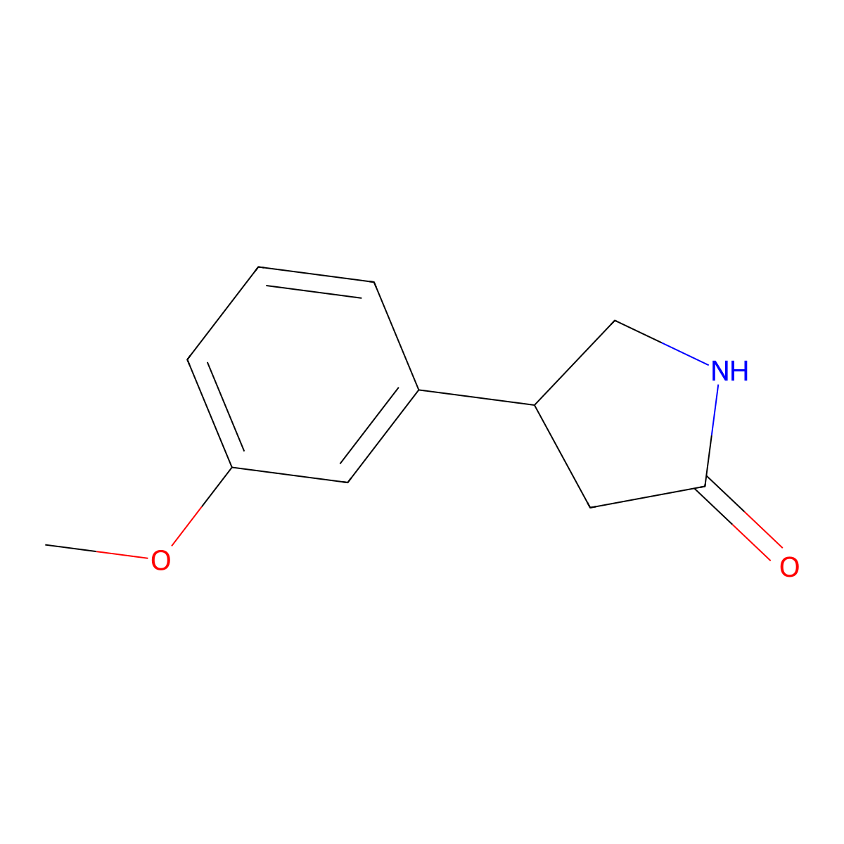 4-(3-Methoxyphenyl)pyrrolidin-2-one molecular structure, CAS 38175-34-7