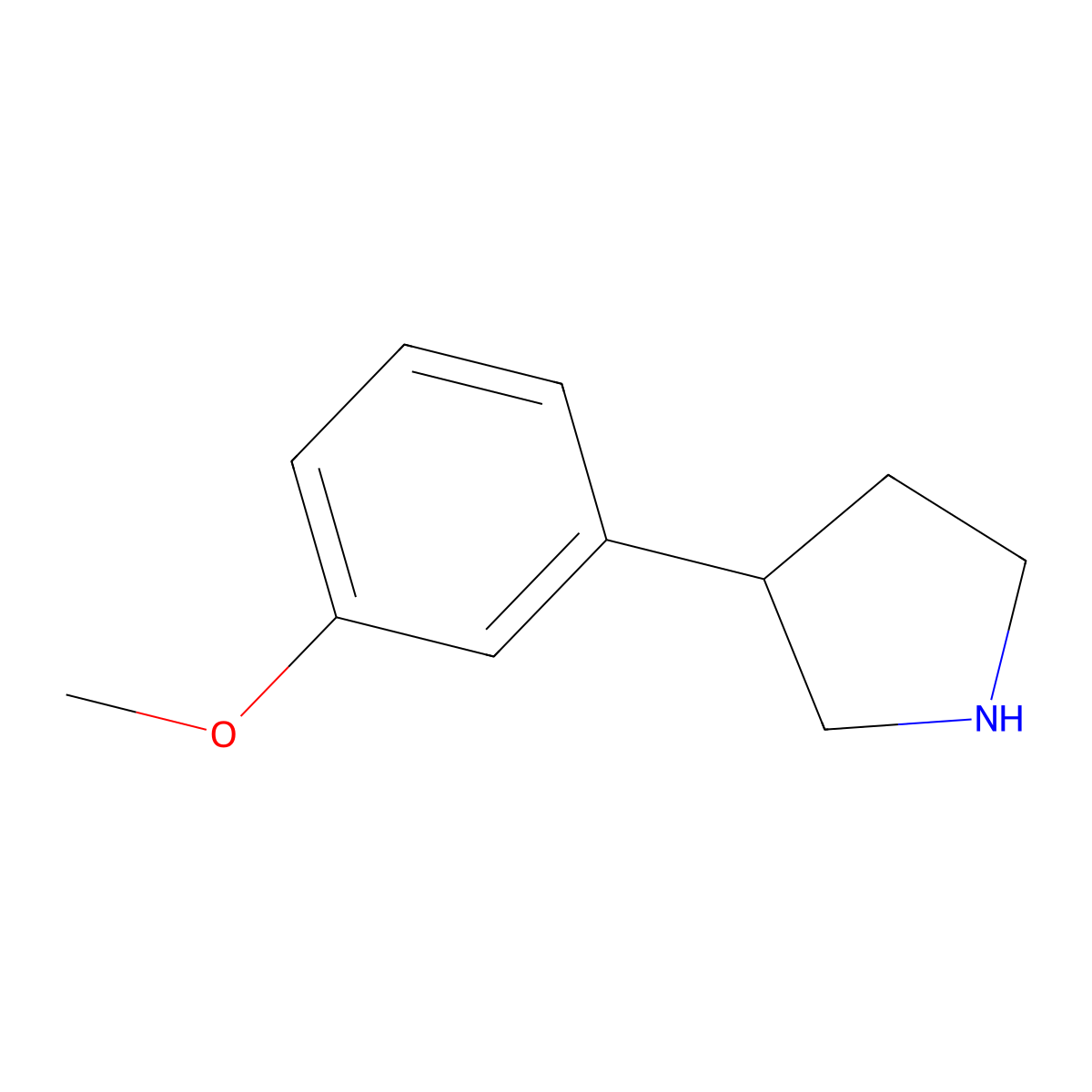 3-(3-Methoxyphenyl)pyrrolidine molecular structure, CAS 38175-35-8