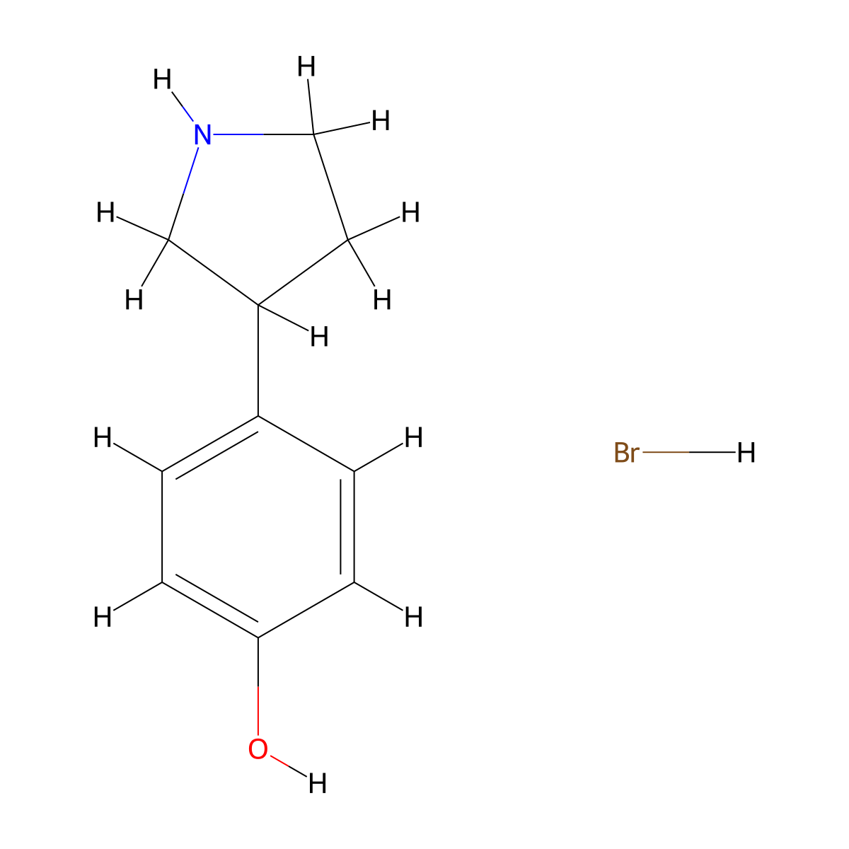 4-(Pyrrolidin-3-yl)phenol hydrobromide molecular structure, CAS 38175-43-8