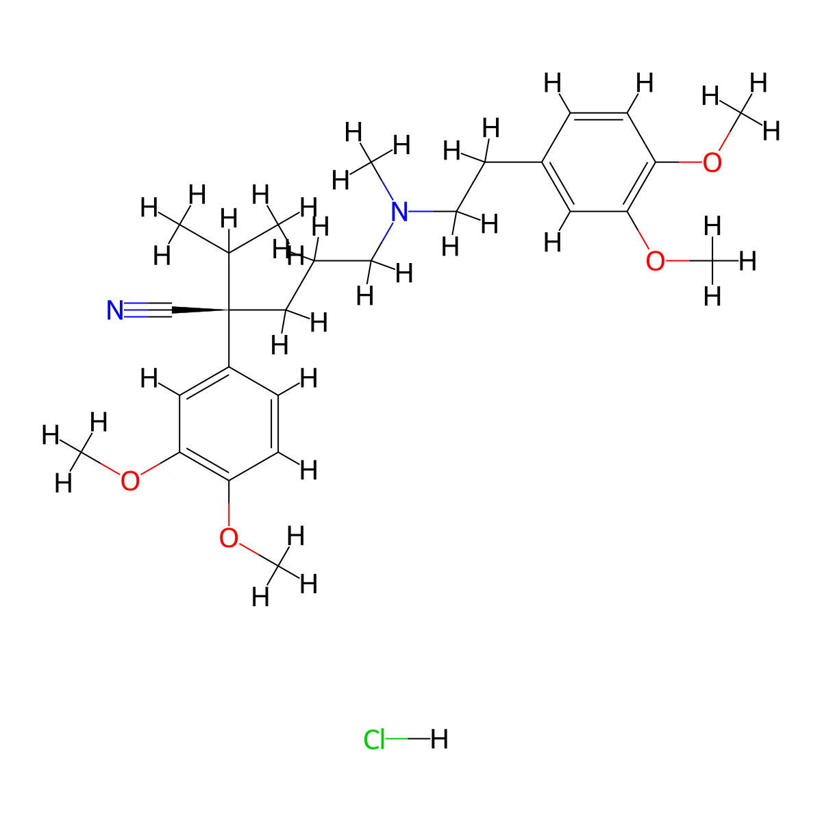 Dexverapamil Hydrochloride molecular structure, CAS 38176-02-2