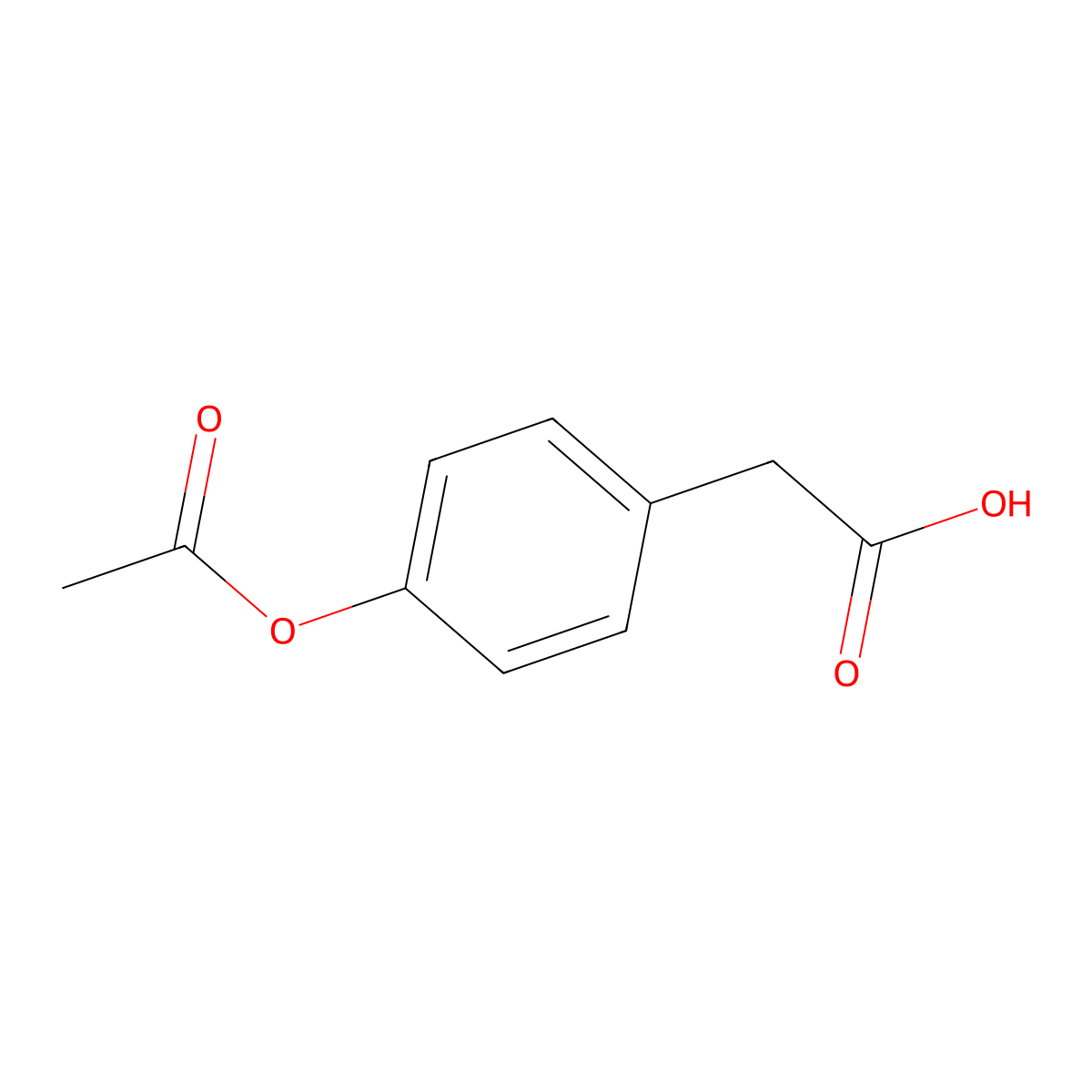 2-(4-(Acetyloxy)phenyl)acetic acid molecular structure, CAS 38177-33-2