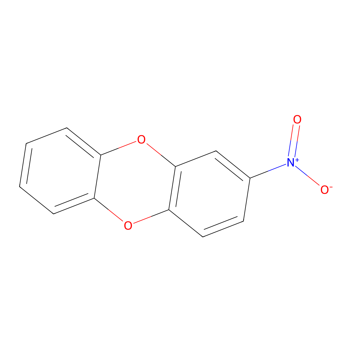 2-Nitrodibenzo(b,e)(1,4)dioxin molecular structure, CAS 38178-41-5