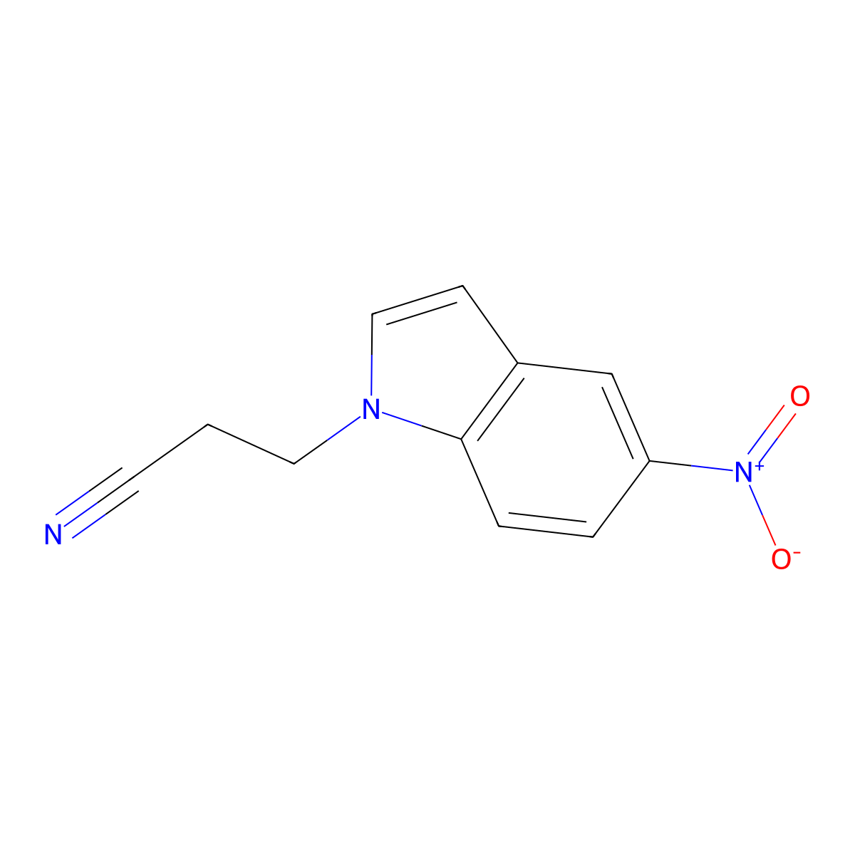 3-(5-nitro-1H-indol-1-yl)propanenitrile molecular structure, CAS 38178-83-5