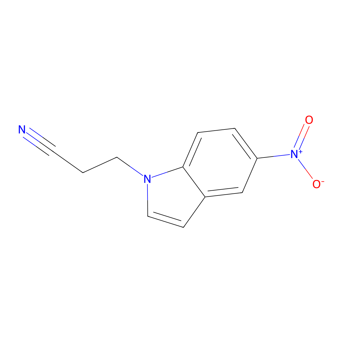 3-(5-nitro-1H-indol-1-yl)propanenitrile molecular structure, CAS 38178-83-5