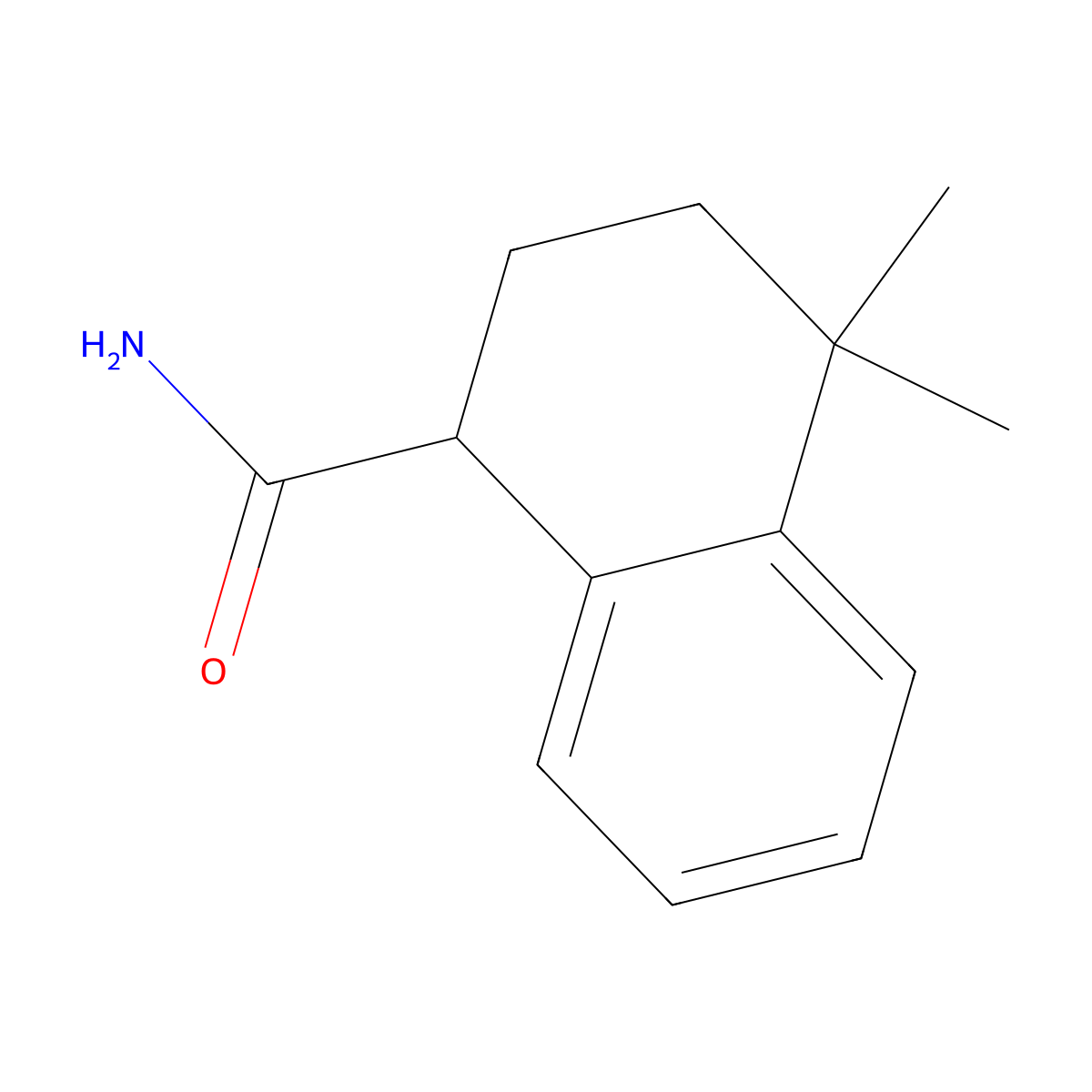 4,4-Dimethyl-1,2,3,4-tetrahydronaphthalene-1-carboxamide molecular structure, CAS 38179-54-3