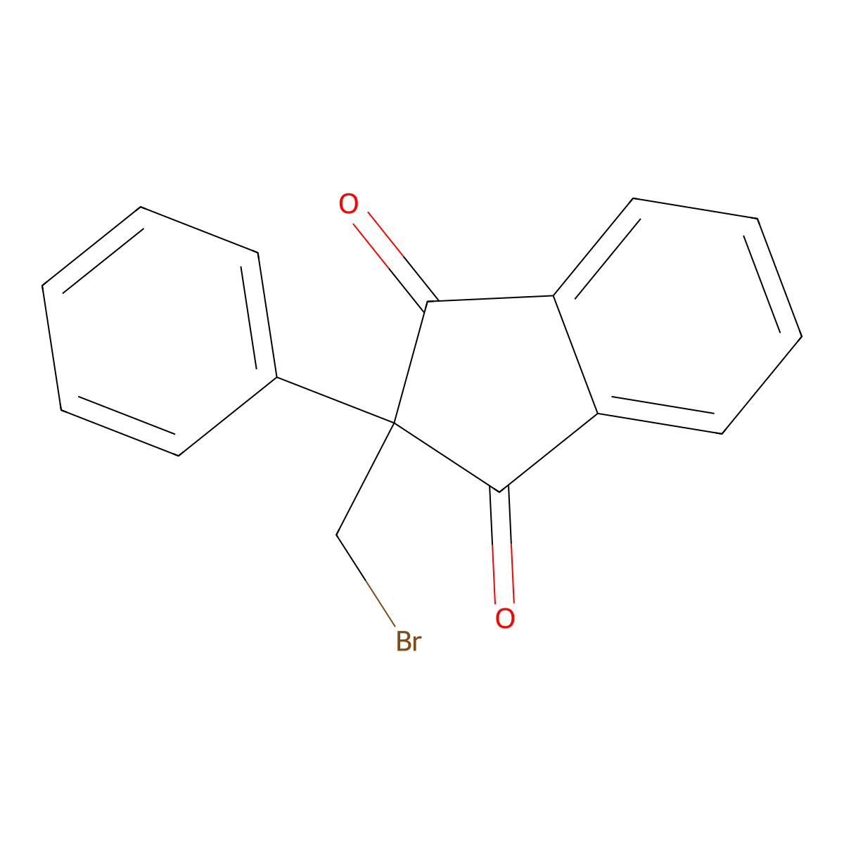 2-Bromomethyl-2-phenyl-indan-1,3-dione molecular structure, CAS 3818-20-0
