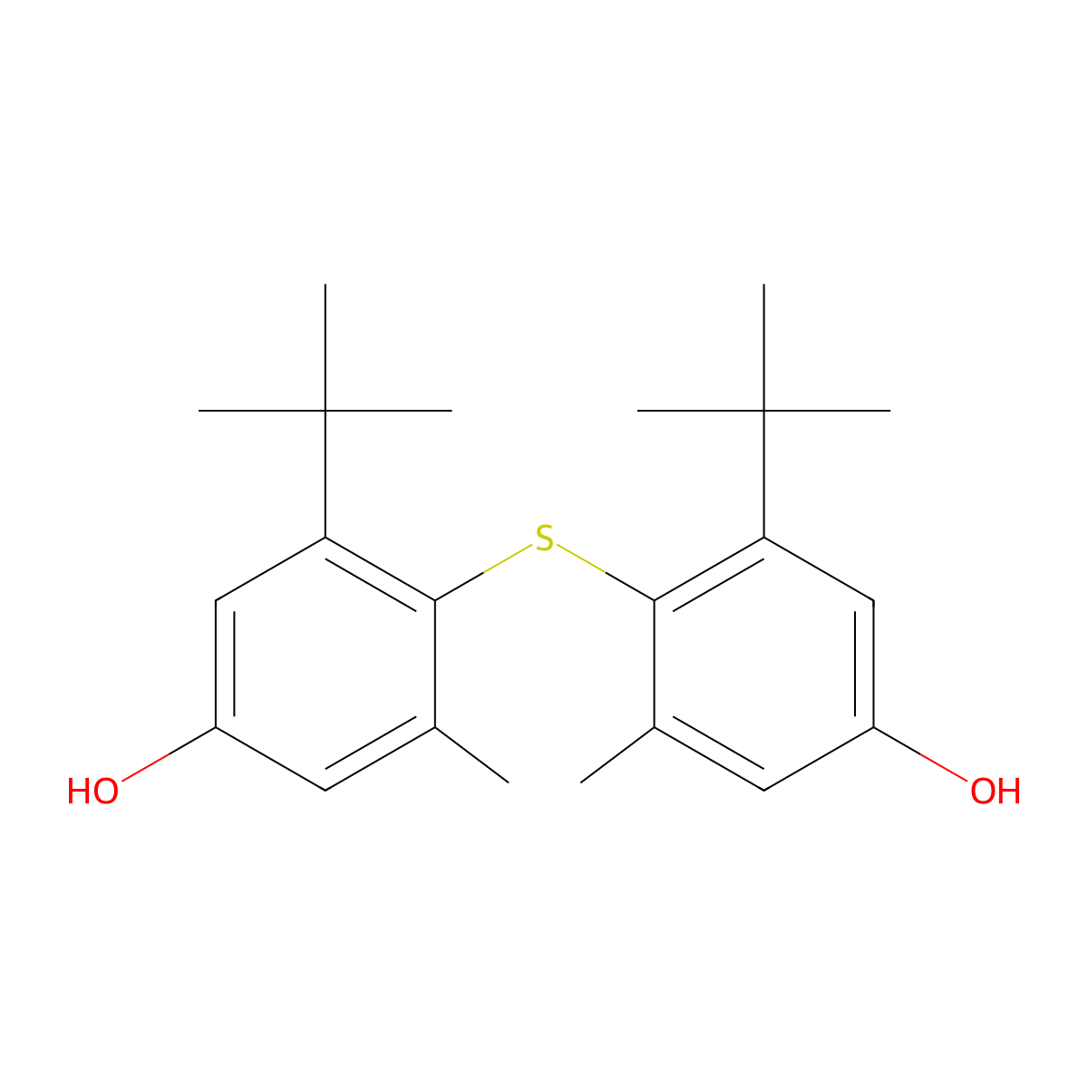 Phenol, 4,4'-thiobis[3-(1,1-dimethylethyl)-5-methyl- molecular structure, CAS 3818-54-0
