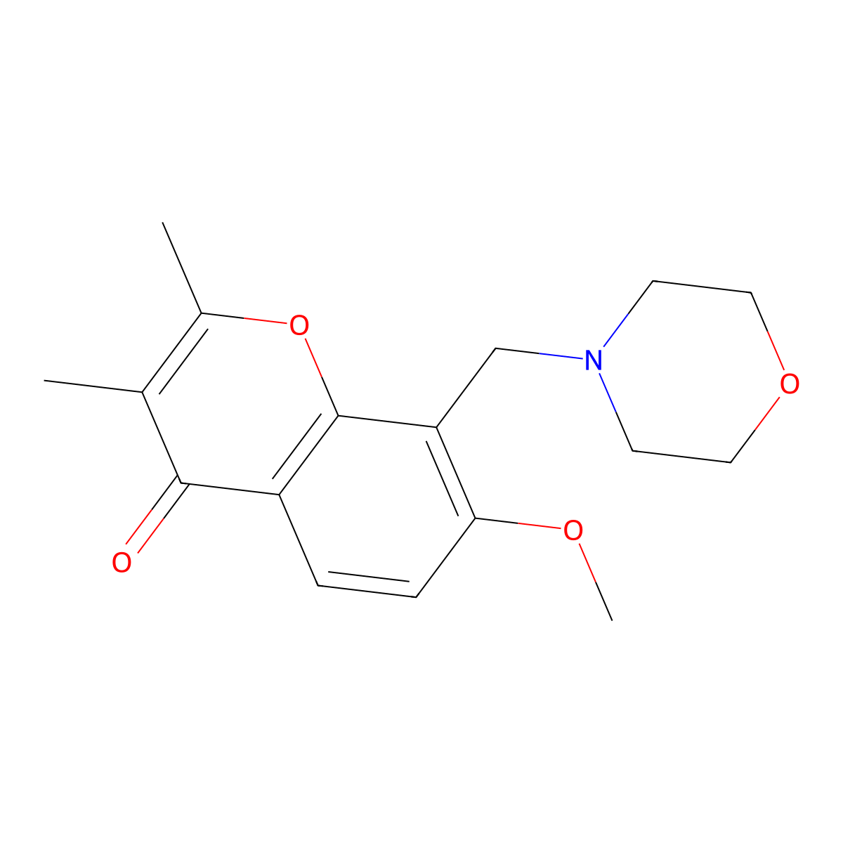 2,3-Dimethyl-7-methoxy-8-(morpholinomethyl)chromone molecular structure, CAS 3818-64-2