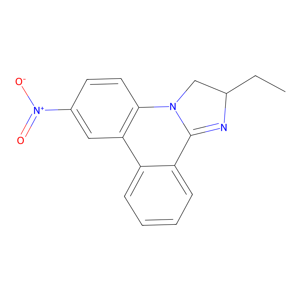 2-Ethyl-7-nitro-2,3-dihydroimidazo[1,2-f]phenanthridine molecular structure, CAS 38181-07-6