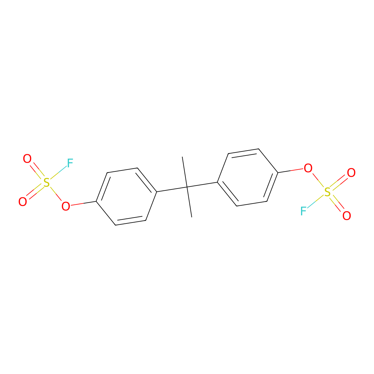 Propane-2,2-diylbis(4,1-phenylene) bis(sulfurofluoridate) molecular structure, CAS 38184-64-4