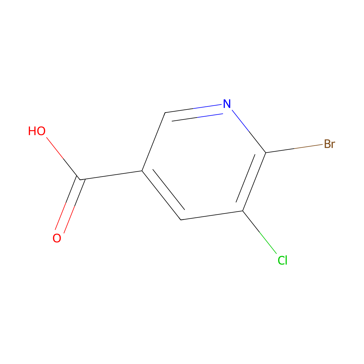 6-Bromo-5-chloropyridine-3-carboxylic acid molecular structure, CAS 38185-54-5