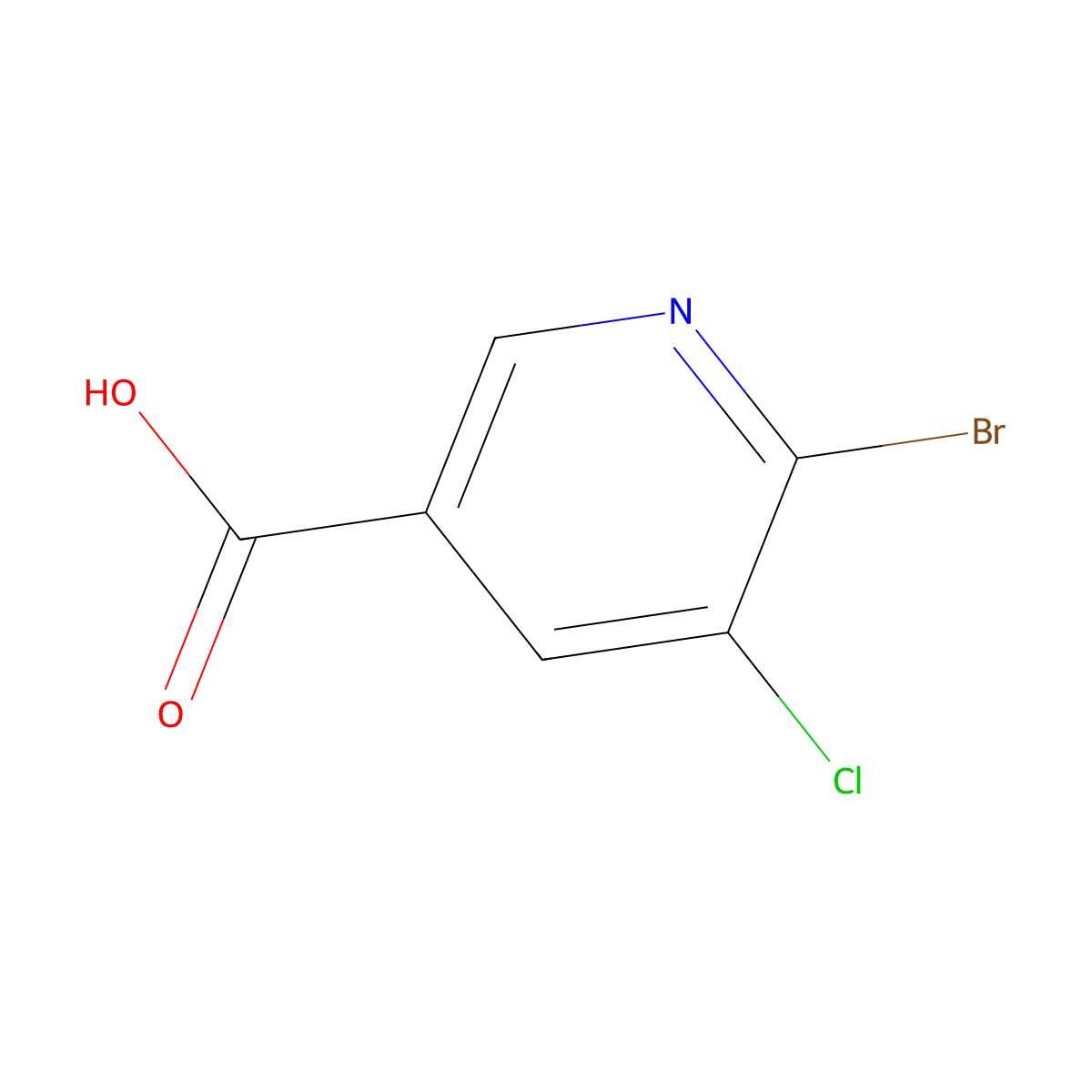 6-Bromo-5-chloropyridine-3-carboxylic acid molecular structure, CAS 38185-54-5