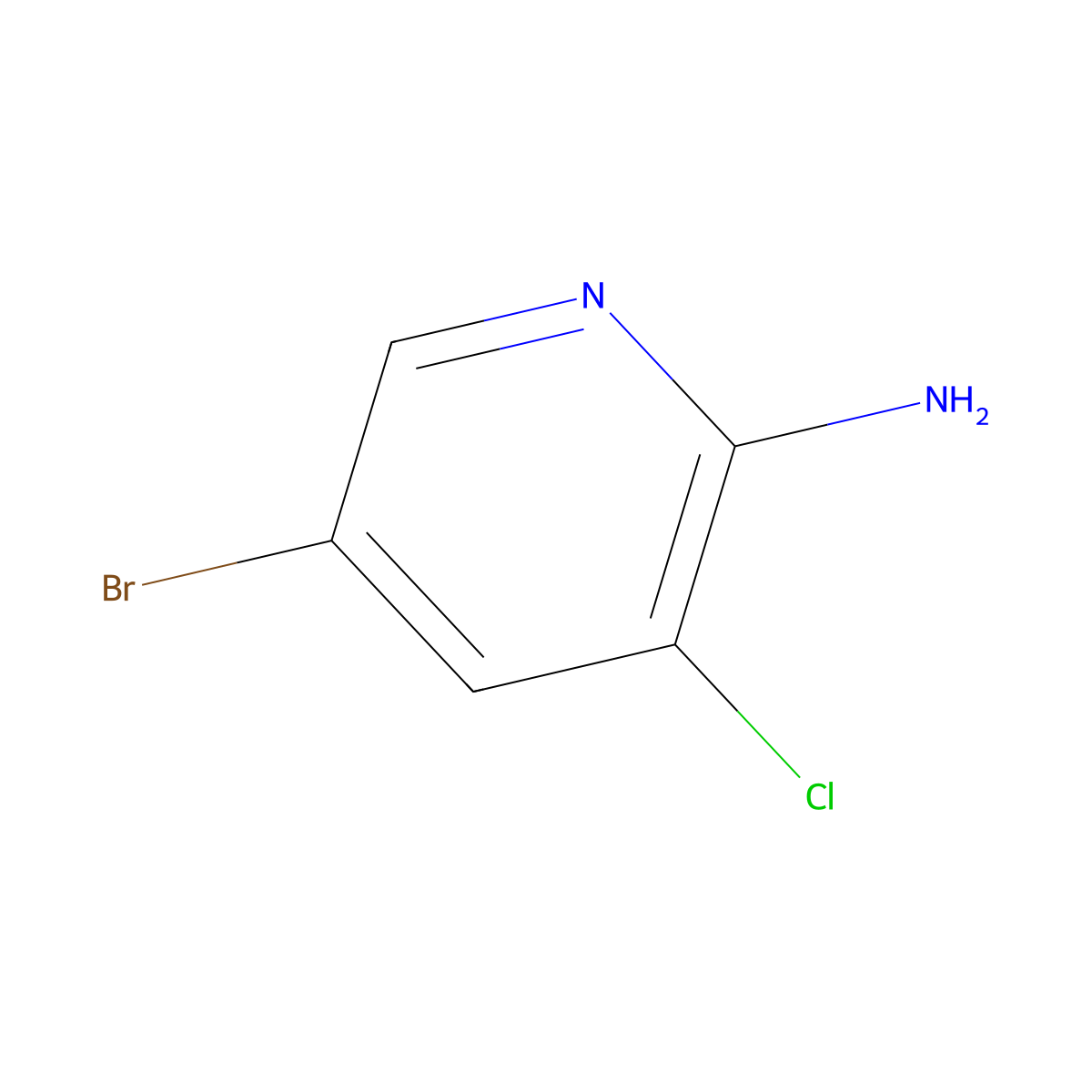 5-Bromo-3-chloropyridin-2-amine molecular structure, CAS 38185-55-6