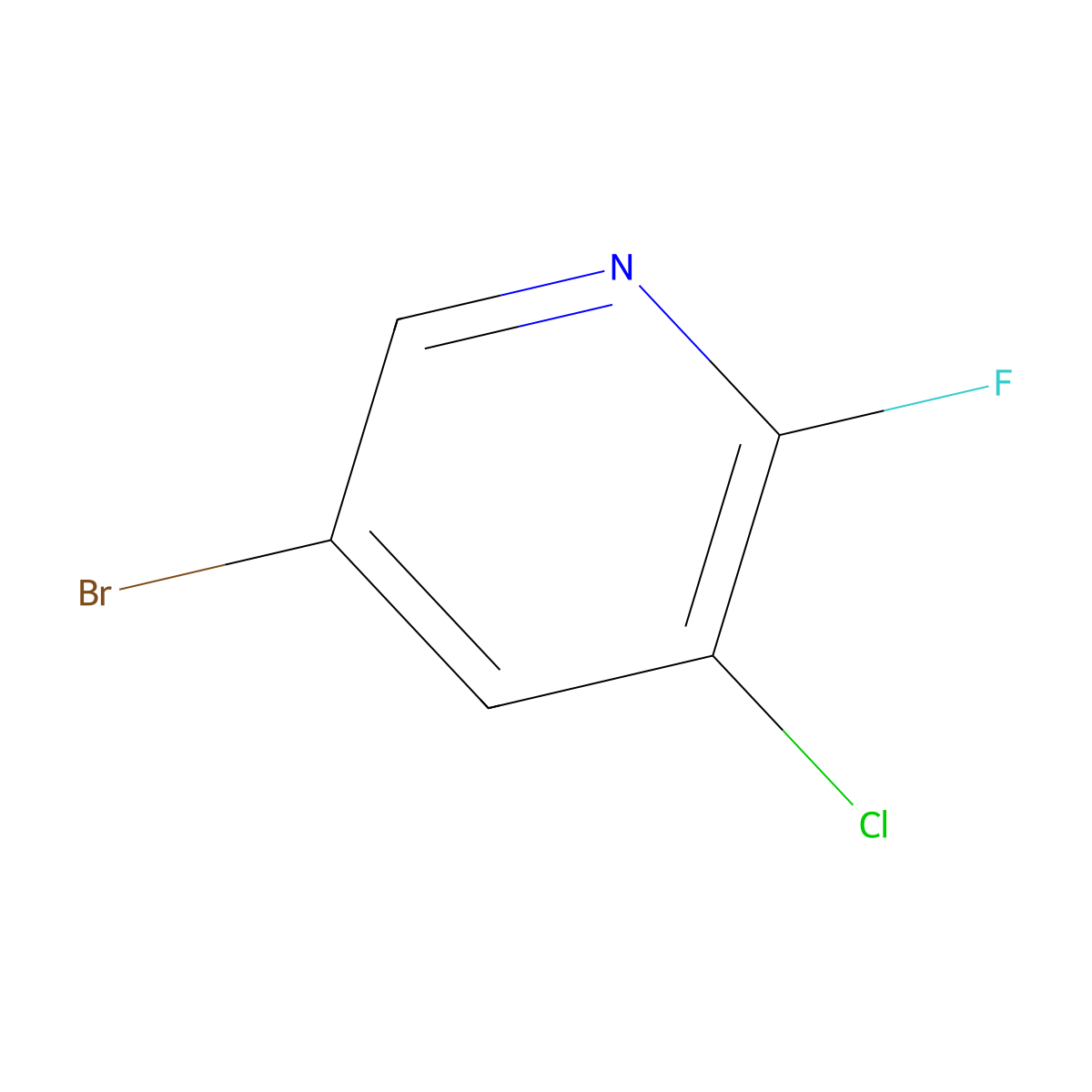 5-Bromo-3-chloro-2-fluoropyridine molecular structure, CAS 38185-56-7