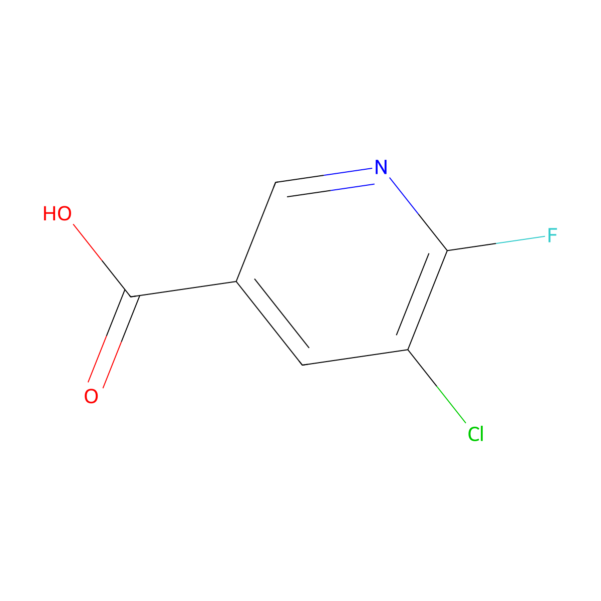 5-Chloro-6-fluoropyridine-3-carboxylic acid molecular structure, CAS 38185-57-8